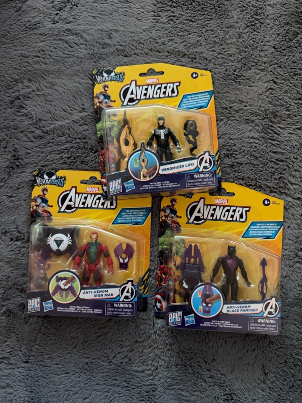 Marvel Avengers Action Figures Loki, Iron Man, Black Panther x Venom